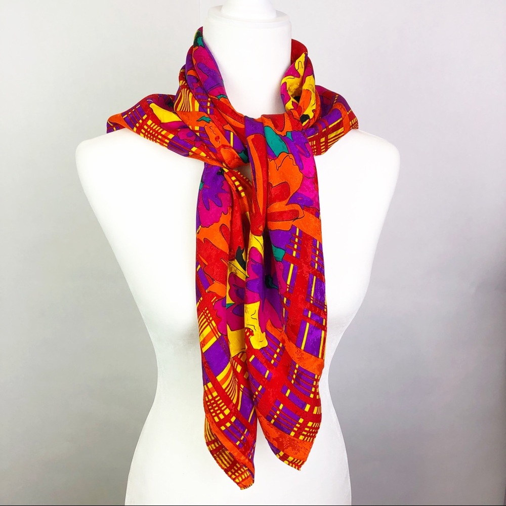 Adrianna Papell Floral Silk Scarf/Wrap
